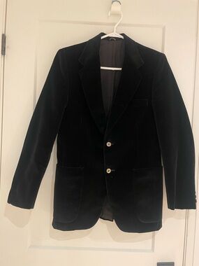Vintage Black Velvet Blazer (size: around S)